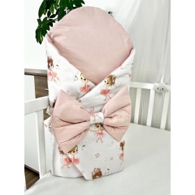 Kókuszpólya – Púder Tánc minta, 75×75 cm – Pamutvászon, kókuszbetéttel – Zsebi Baba Shop