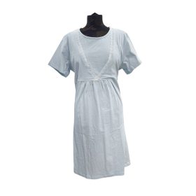 Benter - Csipkés Szoptatós Hálóing Kék-Fehér pöttyös