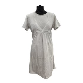   Benter - Csipkés Szoptatós Hálóing Szürke-Fehér pöttyös