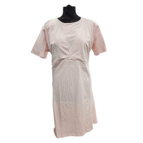 Benter - Csipkés Szoptatós Hálóing Pink-Fehér pöttyös