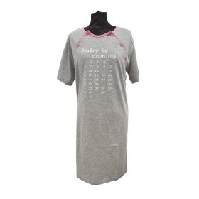 Dehai - Baby is Coming Szoptatós Hálóing Pink-Szürke