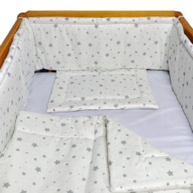 BabaKirály - 3 Részes Ágynemű Csillagos - Fehér