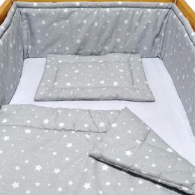 BabaKirály - 3 Részes Ágynemű Csillagos És Szürke