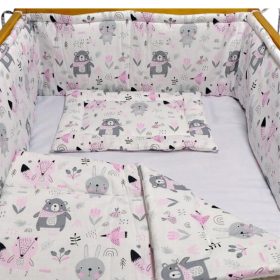 BabaKirály - 3 Részes Ágynemű Erdei Állatok Rózsaszín