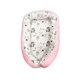 Minky Babafészek - Erdei Állatok Rózsaszín