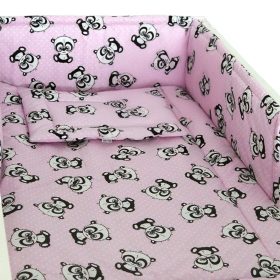 BabaKirály - 3 Részes Ágynemű Apró Pandás-Rózsaszín