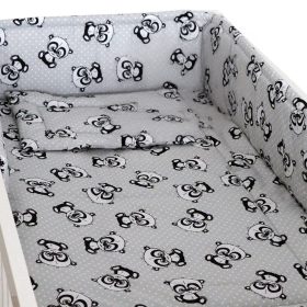 BabaKirály - 3 Részes Ágynemű Apró Pandás-Szürke