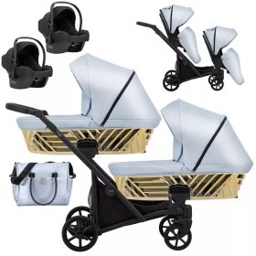 Kunert IVENTO DUO Glam - Eco Baby Blue Metalic Ikerbabakocsi