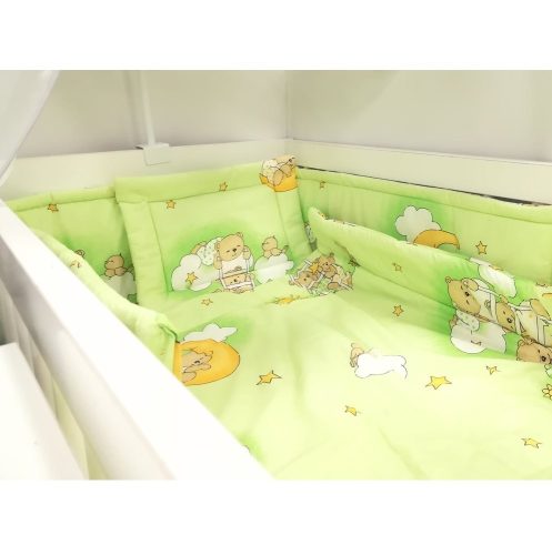 BabaKirály - 2 Részes Ágynemű Létrás Maci Ovis Ágynemű – Zsebi Baba Shop