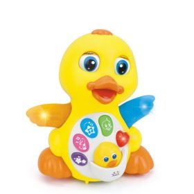 MONI Műanyagjáték zenélő táncoló kacsa sárga – Zsebi Baba Shop
