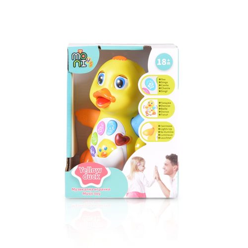 MONI Műanyagjáték zenélő táncoló kacsa sárga – Zsebi Baba Shop