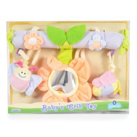 Moni MŰANYAGJÁTÉK kiságyra tehető színes játék VIRÁGOS – Zsebi Baba Shop