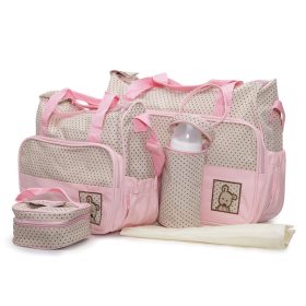   CANGAROO STELLA kismama táska 5dbos szett, pelenkázólappal PINK/BÉZS