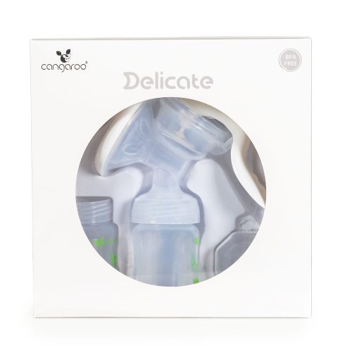 Cangaroo Delicate mauális mellszívó 2 cumisüveggel fehér
