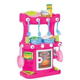 Pilsan konyhaszett 58cm, műanyag, edényekkel, PINK – Zsebi Baba Shop