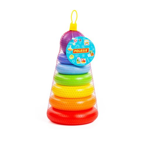 POLESIE 62383 piramis színes karikák LILA gomb – Zsebi Baba Shop