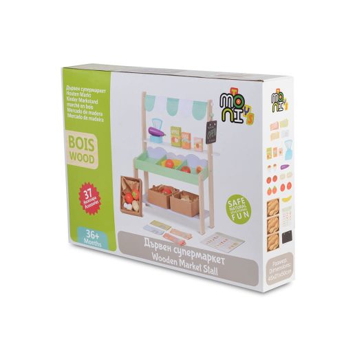 Moni Toys Fajáték fa szupermarket szett 50x45x21cm 