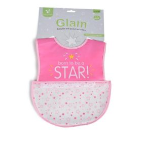 CANGAROO GLAM előke tépőzáras, zsebbel, műanyag PINK – Zsebi Baba Shop