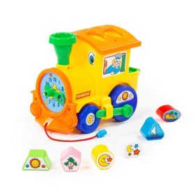 POLESIE 3354 kisvonat formabedobós, hálóban PIROS/SÁRGA – Zsebi Baba Shop