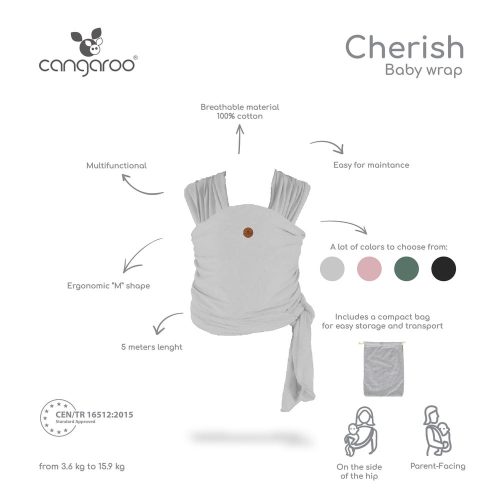 Cangaroo Cherish hordozókendő pink – Zsebi Baba Shop