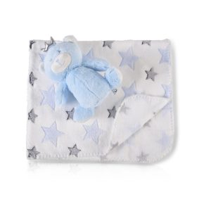 Cangaroo Takaró 90x75cm maci plüss kék – babatermék 2. kép