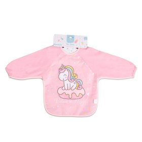 TEA TIME előke hosszú ujjas PINK – Zsebi Baba Shop