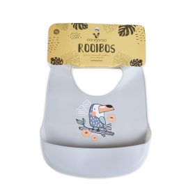 Cangaroo Rooibos szilikon előke szürke madár – Zsebi Baba Shop