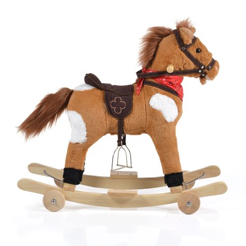 Moni Toys Hintaló kerekekkel 70cm Thunder világosbarna