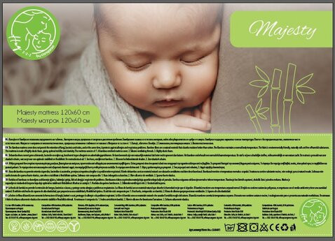 HUGZZZ MAJESTY matrac 120x60cm bambusz FEHÉR