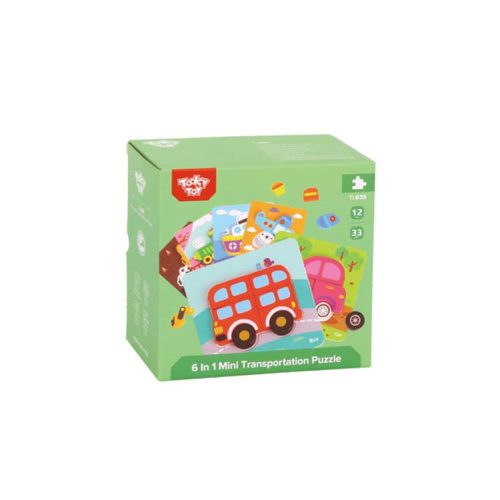 Tooky Toy fapuzzle 6in1 mini JÁRMŰVEK – Zsebi Baba Shop