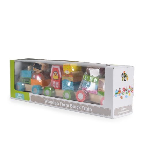 Moni Toys Fa kisvonat állatos 39 cm 