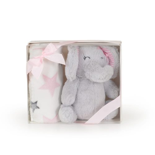 Cangaroo Takaró 90x75cm elefánt plüss pink – babatermék 3. kép