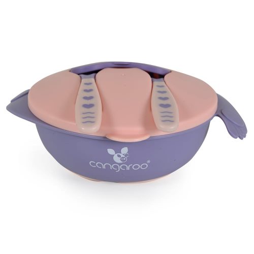 Cangaroo JELLY Tál szett villával, kanállal PINK – babatermék 3. kép