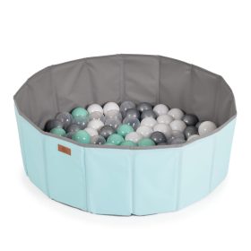 CANGAROO LABDAMEDENCE összecsukható 80cm + 90db 7cms labda MENTA/SZÜRKE – játszószőnyeg 2. kép