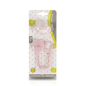 CANGAROO STAR cumi -játszócumi és cumilánc PINK – cumitartó 2. kép