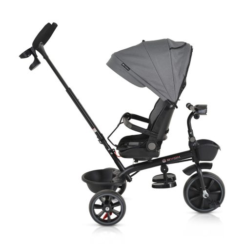 BYOX SUMMER tricikli szülőkaros, zenél, játék tartókkal SZÜRKE – Zsebi Baba Shop