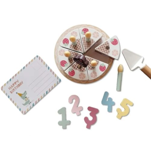 TOOKY Toy fajáték SZÜLINAPI torta szett PASZTEL színű 