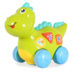 HOLA bébijáték tanuló Dínó activity kerekekkel, gombokkal, műanyag – Zsebi Baba Shop