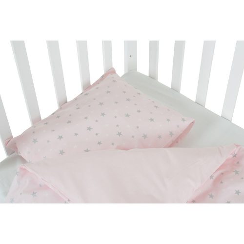Moni Nook 3 részes bébi ágynemű huzat garnitúra PINK CSILLAG – Zsebi Baba Shop