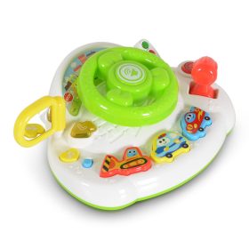 Moni MŰANYAGJÁTÉK zenélő, világító kormány ZÖLD/FEHÉR – Zsebi Baba Shop