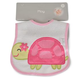 Cangaroo MAY előke  2 rétegű, tépőzáras, teknősös lány PINK – Zsebi Baba Shop