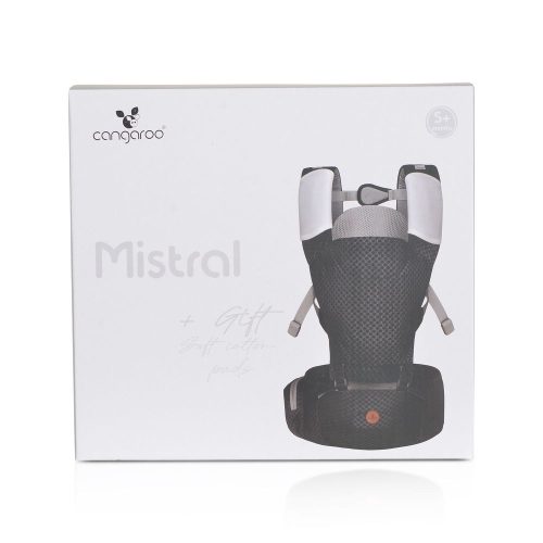 Cangaroo MISTRAL bébi hordozó 3 poziciós, ergonomikus, hálós VSZÜRKE – Zsebi Baba Shop
