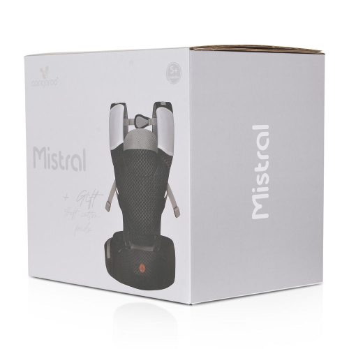 Cangaroo MISTRAL bébi hordozó 3 poziciós, ergonomikus, hálós FEKETE – Zsebi Baba Shop