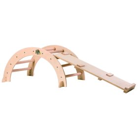 MoniPIKLER fa MÁSZÓHÍD rámpával  Montessori  79*40cm+92cm rámpa NATUR – gyermekjáték 2. kép