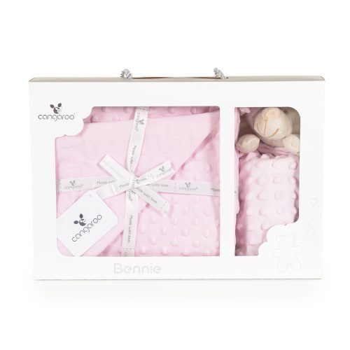Cangaroo BENNIE takaró szundikendővel 75x100cm PINK – babatermék 3. kép