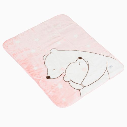 CANGAROO TAKARÓ SOFTY pihe puha kicsi 80*110cm  jegesmedvés PINK – babatermék 3. kép
