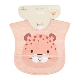 Cangaroo MOODY előke, zsebes, tépőzáras, leopárd PINK – Zsebi Baba Shop