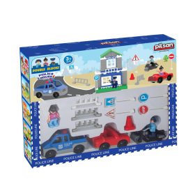 Pilsan  építőkészlet forgalomirányítós, autós 57dbos POLICE – Zsebi Baba Shop