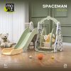 MONI óriás játszószett csúszdával, hintával, kosárlabdával Spaceman ZÖLD – gyermekjáték 1. kép