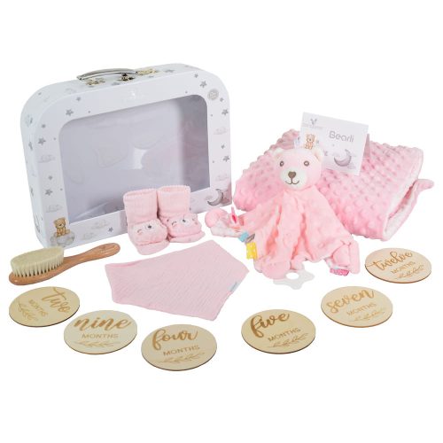 Cangaroo BEARLI ajándékszett takaró, játék, zokni 6in1 PINK – babatermék 3. kép